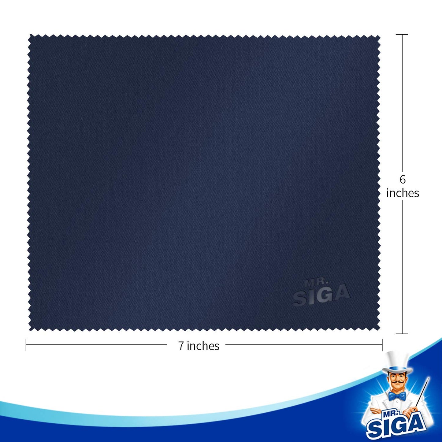Mikrofaser Reinigungstücher für Brillen, Bildschirme & Gläser, 6er Pack, 15 x 18 cm, Marine/Grau